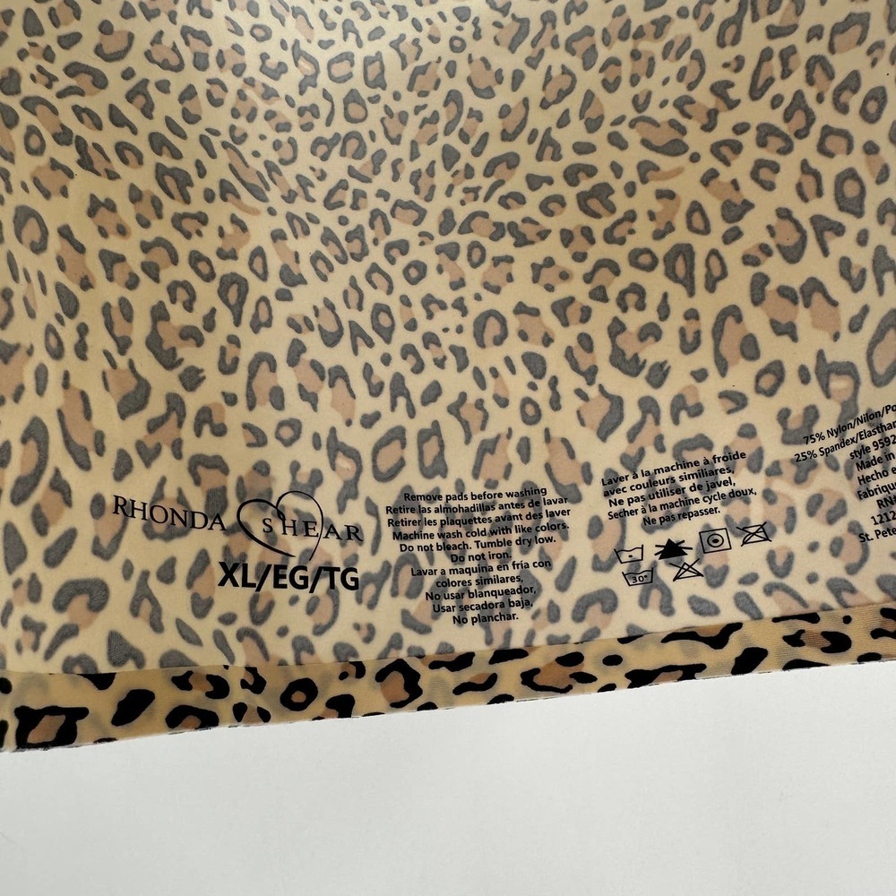 NWOT Rhonda Shear Leopard Print Pull On Invisible Body Bra - Picture 2 of 3
